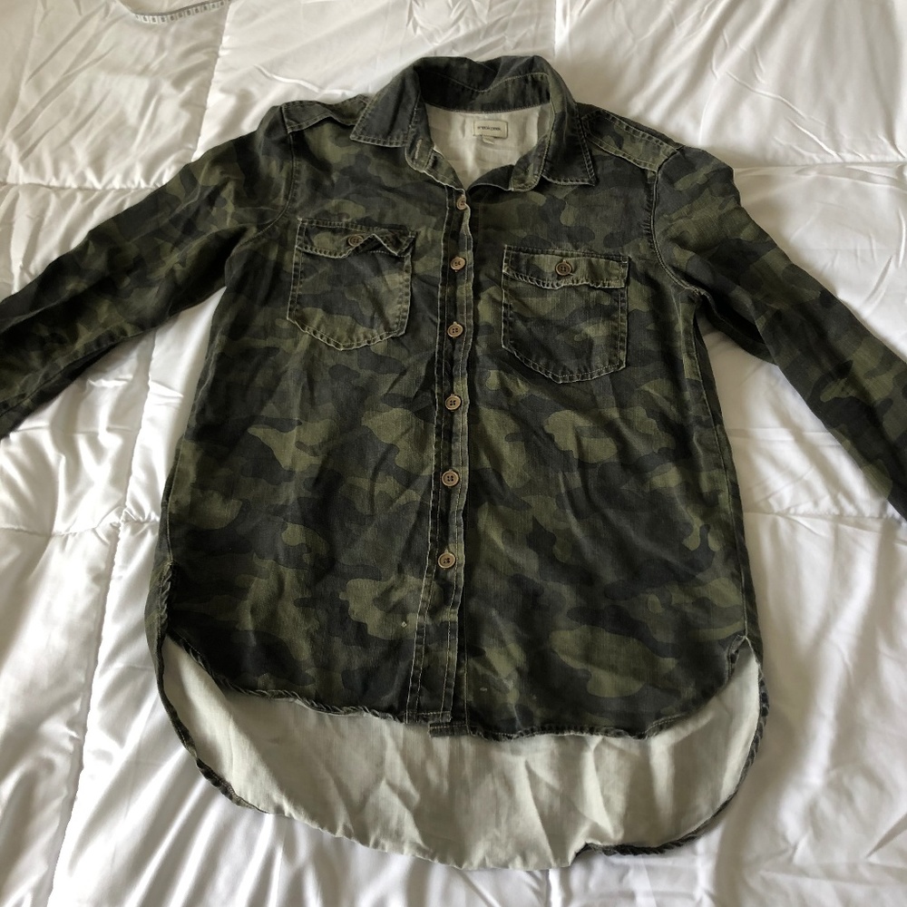 Sneak Peak Camo Button Up top